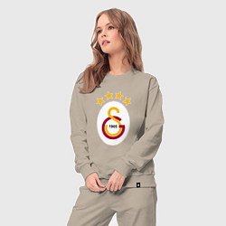 Костюм хлопковый женский Galatasaray fc sport, цвет: миндальный — фото 2