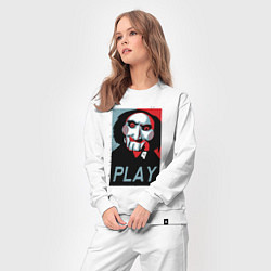 Костюм хлопковый женский Play saw, цвет: белый — фото 2