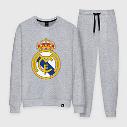 Костюм хлопковый женский Real madrid fc sport, цвет: меланж