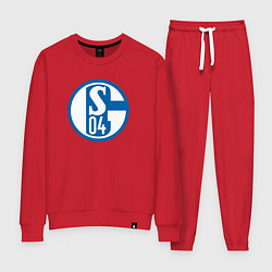 Костюм хлопковый женский Schalke 04 fc club, цвет: красный