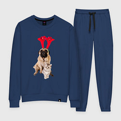 Женский костюм Мопс с ушками и котёнок