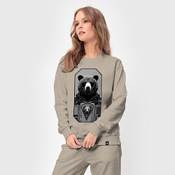 Костюм хлопковый женский Кибер-медведь - нейросеть, цвет: миндальный — фото 2