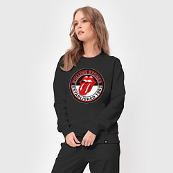 Костюм хлопковый женский Rolling Stones established 1962, цвет: черный — фото 2