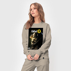 Костюм хлопковый женский Fallout 76 - game poster, цвет: миндальный — фото 2