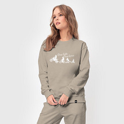 Костюм хлопковый женский One life one love wite, цвет: миндальный — фото 2