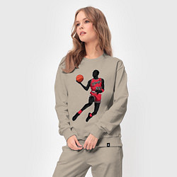 Костюм хлопковый женский Retro Jordan, цвет: миндальный — фото 2