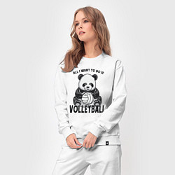 Костюм хлопковый женский Panda volleyball, цвет: белый — фото 2