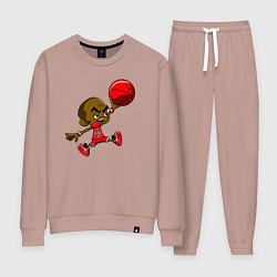 Костюм хлопковый женский Baby Jordan, цвет: пыльно-розовый