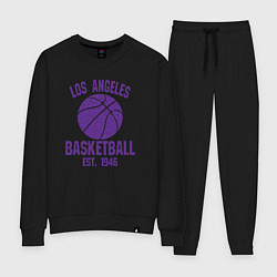 Костюм хлопковый женский Basketball Los Angeles, цвет: черный