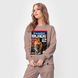 Костюм хлопковый женский Power blade 2, цвет: пыльно-розовый — фото 2