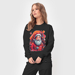 Костюм хлопковый женский Санта Клаус, цвет: черный — фото 2