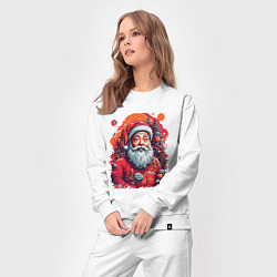 Костюм хлопковый женский Санта Клаус, цвет: белый — фото 2