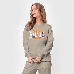 Костюм хлопковый женский Baller style, цвет: миндальный — фото 2