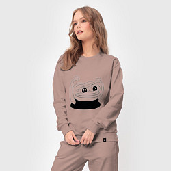 Костюм хлопковый женский Лягушонок радуется, цвет: пыльно-розовый — фото 2