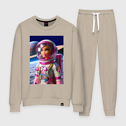 Костюм хлопковый женский Барби - крутой космонавт, цвет: миндальный