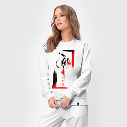 Костюм хлопковый женский Боевые искуства black and red, цвет: белый — фото 2