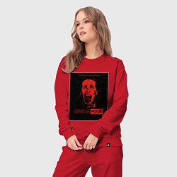 Костюм хлопковый женский American psycho постер, цвет: красный — фото 2