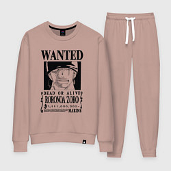 Костюм хлопковый женский Награда за голову Ророноа Зоро One Piece, цвет: пыльно-розовый