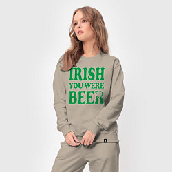 Костюм хлопковый женский Irish you were beer, цвет: миндальный — фото 2