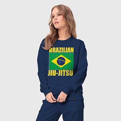 Костюм хлопковый женский Brazilian jiu-jitsu, цвет: тёмно-синий — фото 2