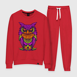 Костюм хлопковый женский Purple owl, цвет: красный