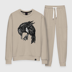 Костюм хлопковый женский Beast bird, цвет: миндальный