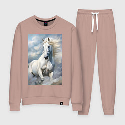 Женский костюм Белая лошадь на фоне неба