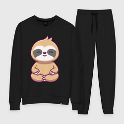 Костюм хлопковый женский Ленивец релакс, цвет: черный