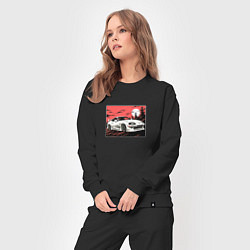 Костюм хлопковый женский Тойота Супра на закате, цвет: черный — фото 2