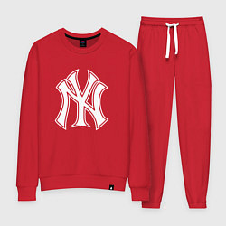 Костюм хлопковый женский New York yankees - baseball logo, цвет: красный