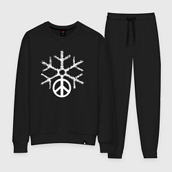 Костюм хлопковый женский Peace snow, цвет: черный