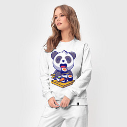 Костюм хлопковый женский Панда и суши, цвет: белый — фото 2