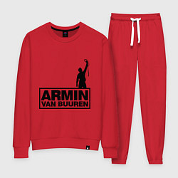 Костюм хлопковый женский Armin van buuren, цвет: красный