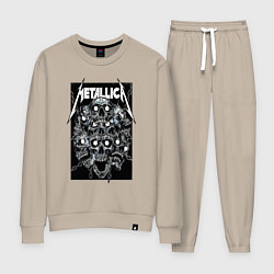 Костюм хлопковый женский Metallica - skulls, цвет: миндальный