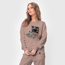 Костюм хлопковый женский Космос в чемодане, цвет: пыльно-розовый — фото 2