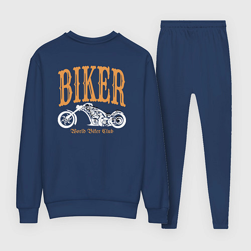 Женский костюм Байкер медведь на мотоцикле / Тёмно-синий – фото 2