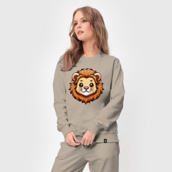 Костюм хлопковый женский Мордочка льва, цвет: миндальный — фото 2