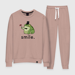 Костюм хлопковый женский Лягушка - smile, цвет: пыльно-розовый