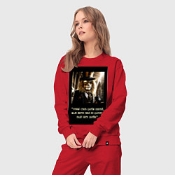 Костюм хлопковый женский Лев джентельмен: чтобы стать царем надо быть царем, цвет: красный — фото 2