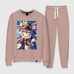 Костюм хлопковый женский Genshin Impact - character, цвет: пыльно-розовый