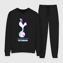 Костюм хлопковый женский Tottenham FC в стиле glitch, цвет: черный