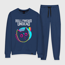 Костюм хлопковый женский Hollywood Undead rock star cat, цвет: тёмно-синий