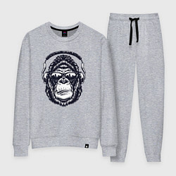 Костюм хлопковый женский Горилла в наушниках, цвет: меланж