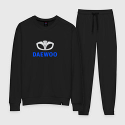 Костюм хлопковый женский Daewoo sport auto logo, цвет: черный