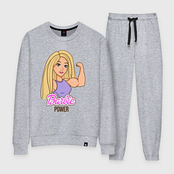 Костюм хлопковый женский Barbie power, цвет: меланж