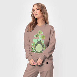 Костюм хлопковый женский Green Totoro, цвет: пыльно-розовый — фото 2