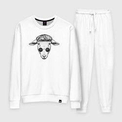 Костюм хлопковый женский Овечка в кепке, цвет: белый