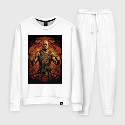 Костюм хлопковый женский Тайский боец Муай Тай, цвет: белый