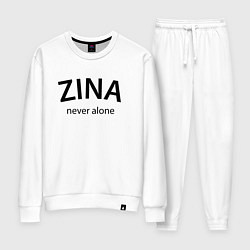 Костюм хлопковый женский Zina never alone - motto, цвет: белый