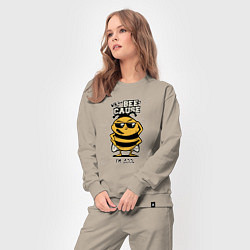 Костюм хлопковый женский Why bee cause im cool, цвет: миндальный — фото 2